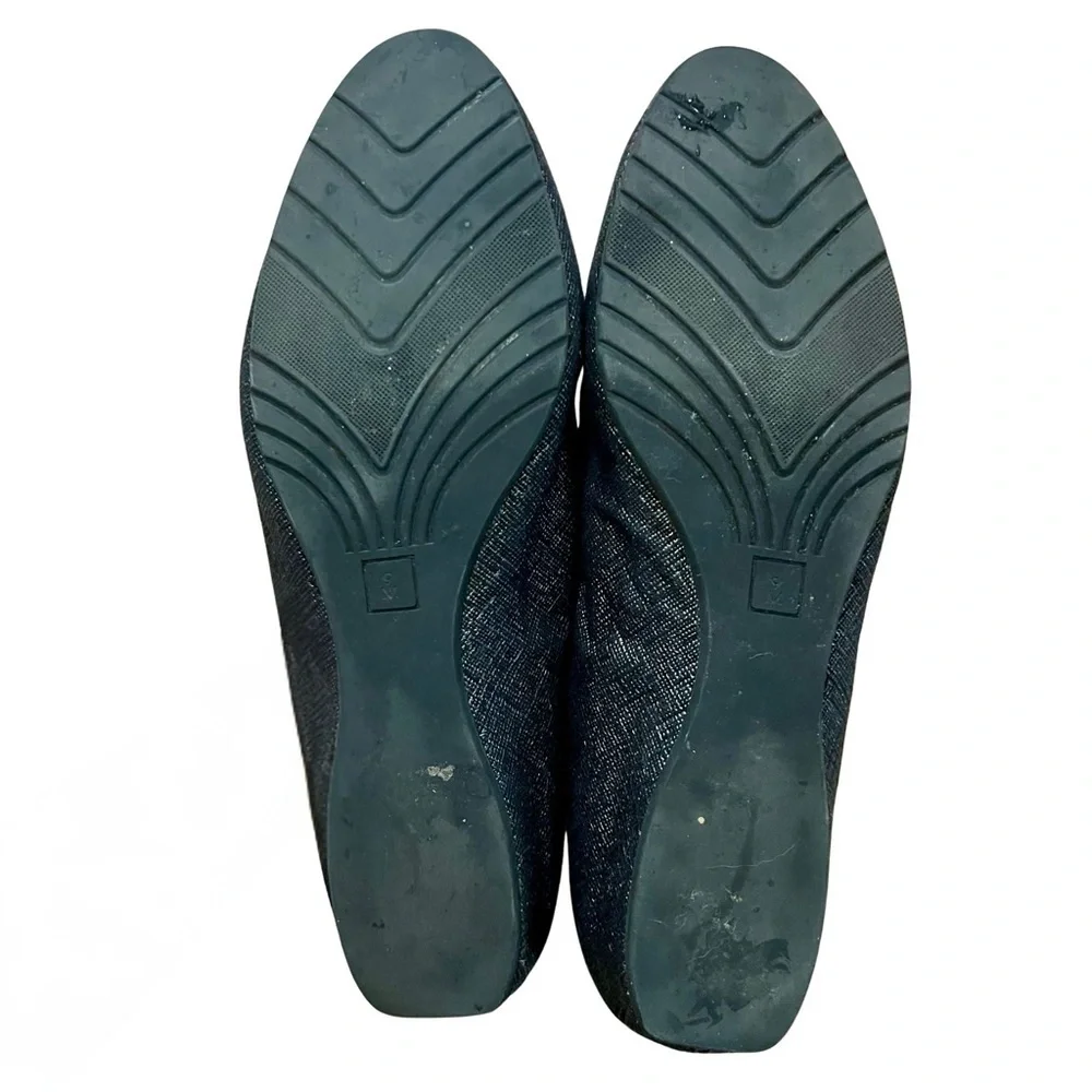 Vaneli Black Textured Slip-On Flats Size 9M Comfort Shoes